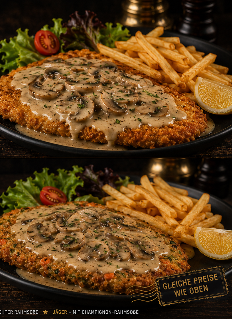 Hähnchenschnitzel und Gemüseschnitzel